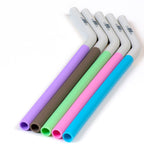 coupleDots Reusable Silicone Smoothie Drinking Straws
