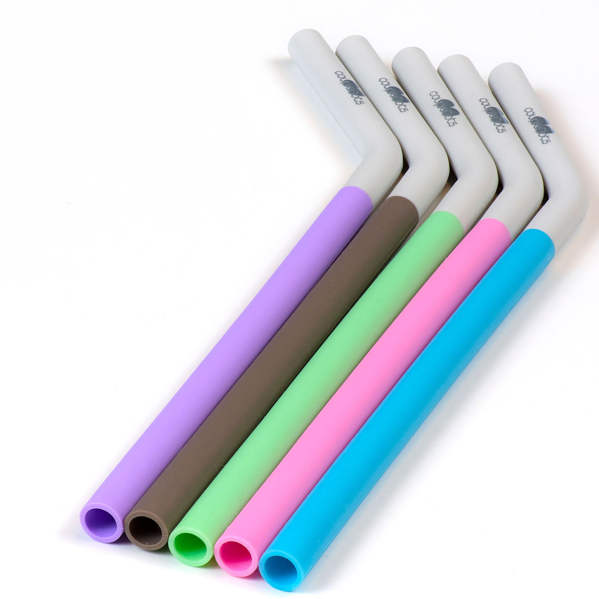 coupleDots Reusable Silicone Smoothie Drinking Straws