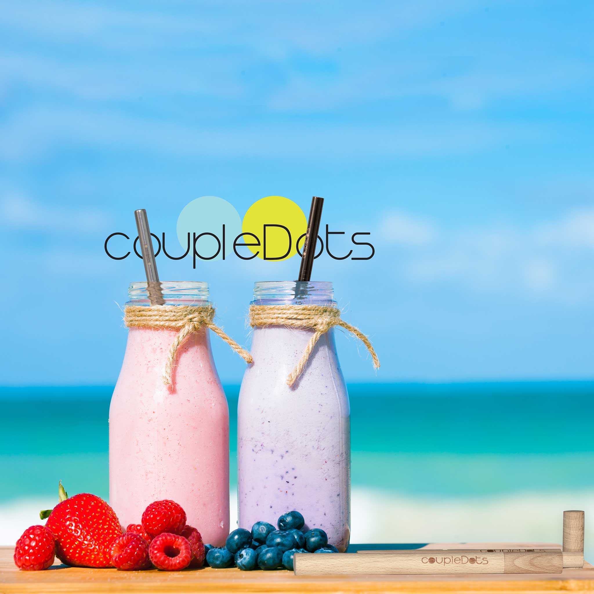Stainless Steel (Metal) Drinking Straws with Wooden Case & Silicone Tips