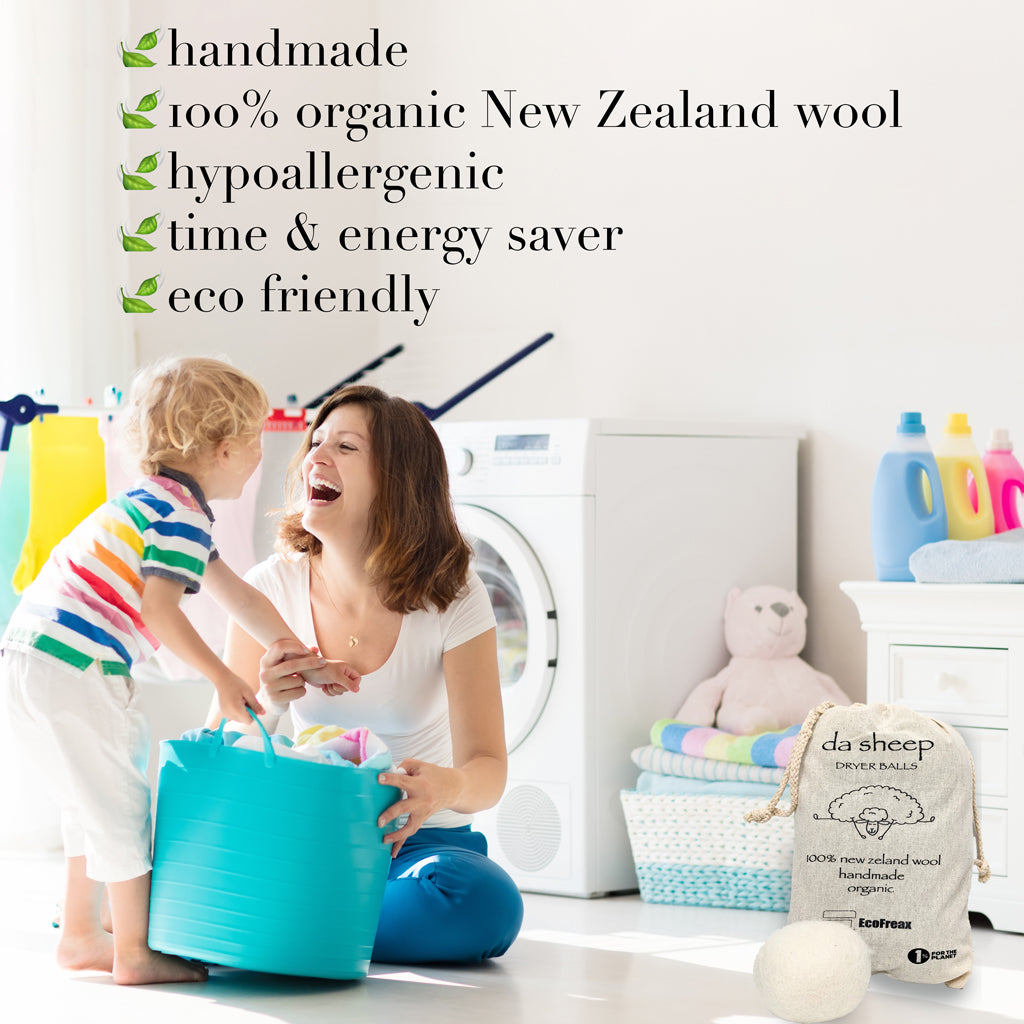 Organic Softener Wool Dryer Balls (set of 6)