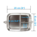stainless steel 3 compartment bento lunch box