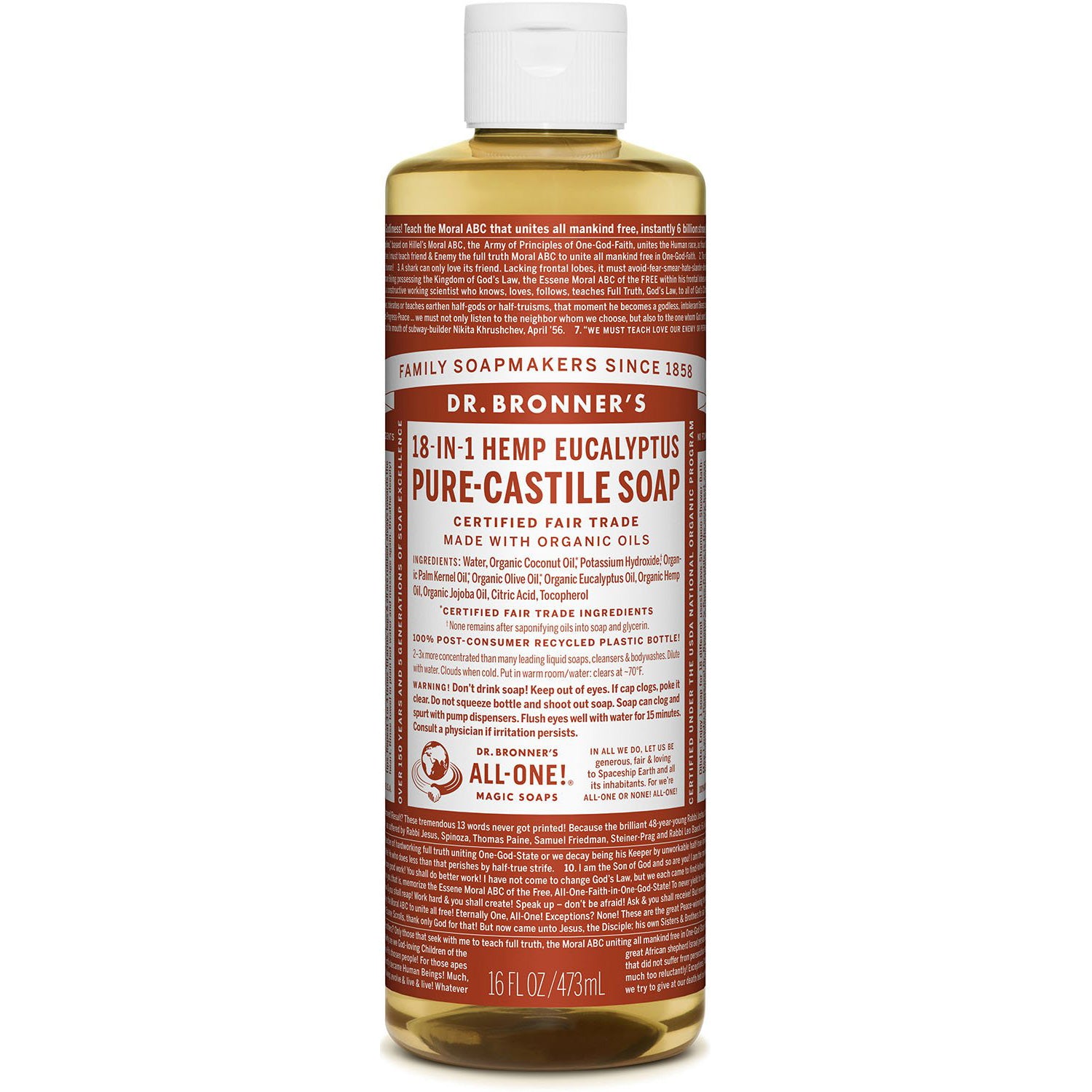 organic pure castile liquid soap - eucalyptus | Dr. Bronner's