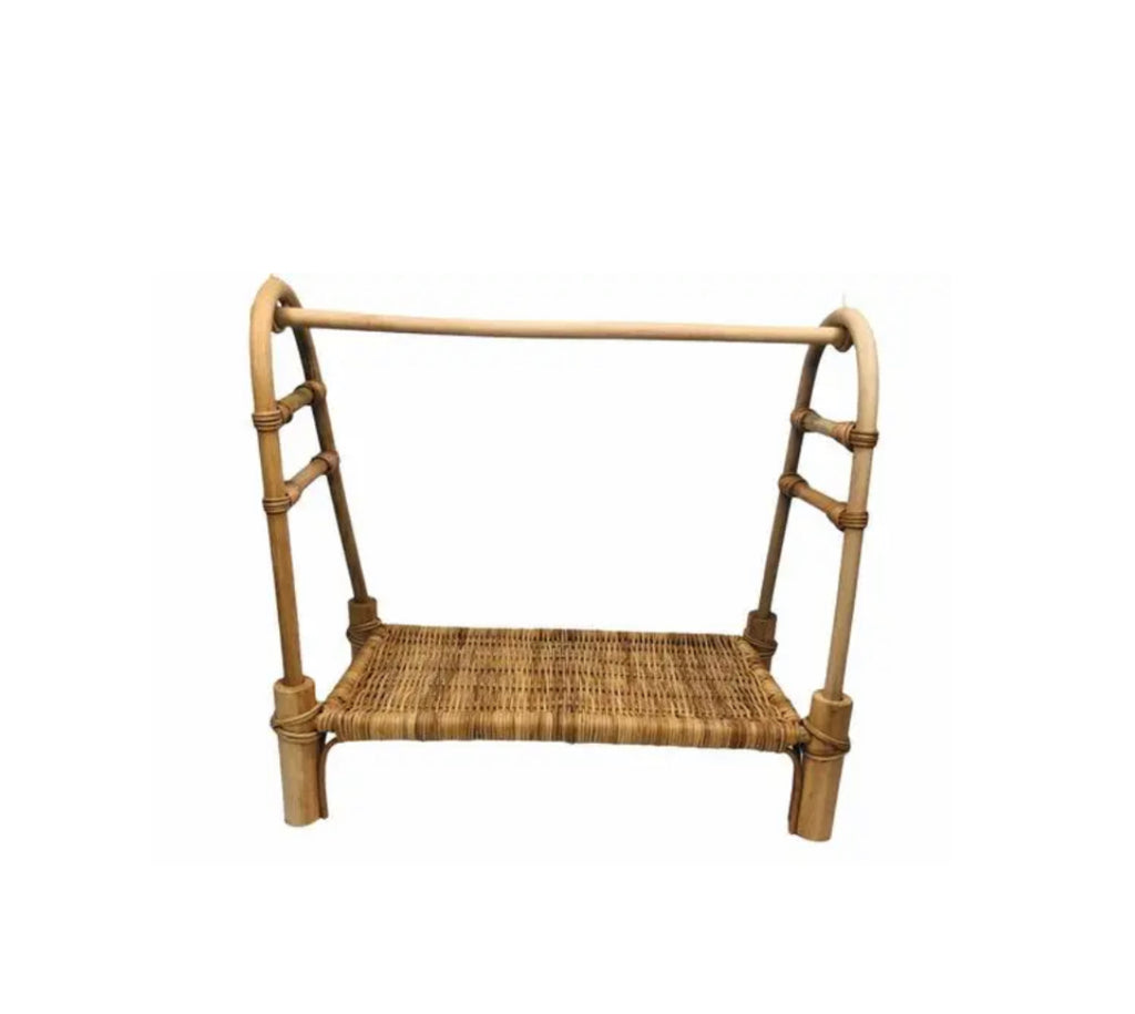 doll rattan clothes rack