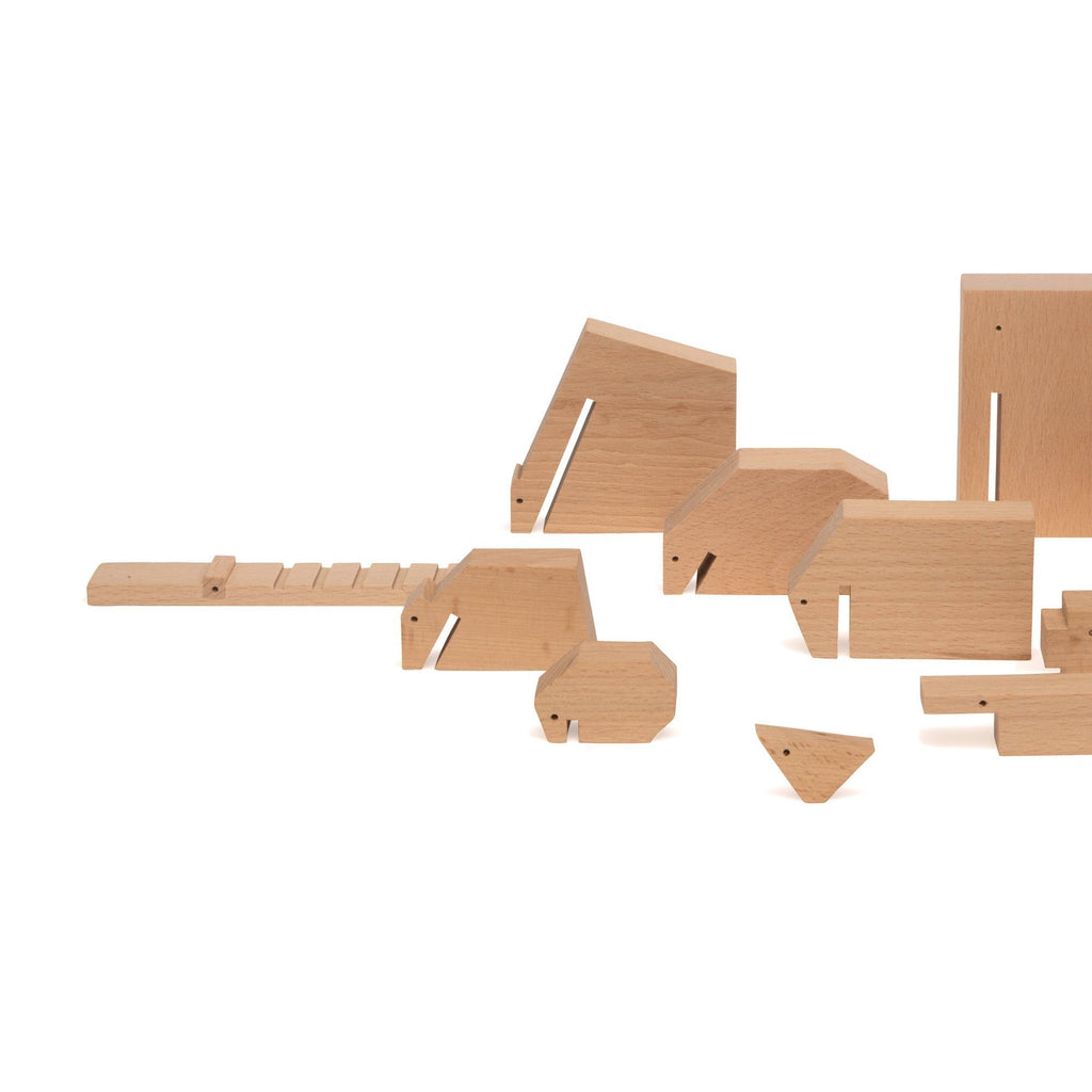 Minimal Wooden Animal Set by Floris Hovers