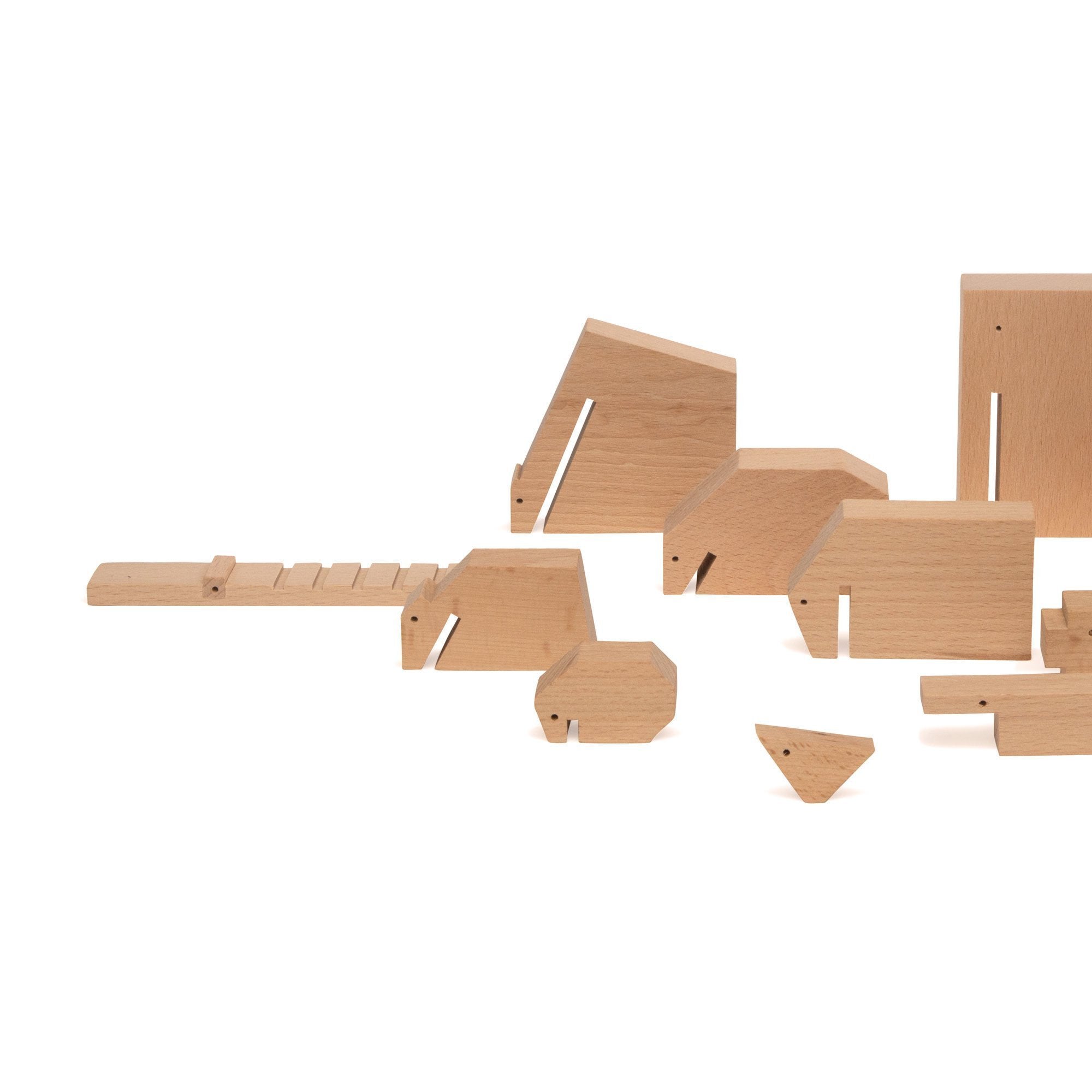 Minimal Wooden Animal Set by Floris Hovers