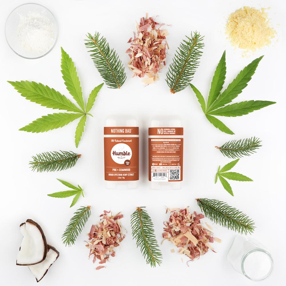 Humble All Natural CBD deodorant - pine & cedarwood with hemp extract