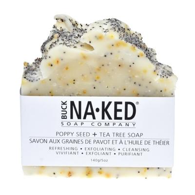 Buck Naked | poppy seed & tea tree vegan soap bar