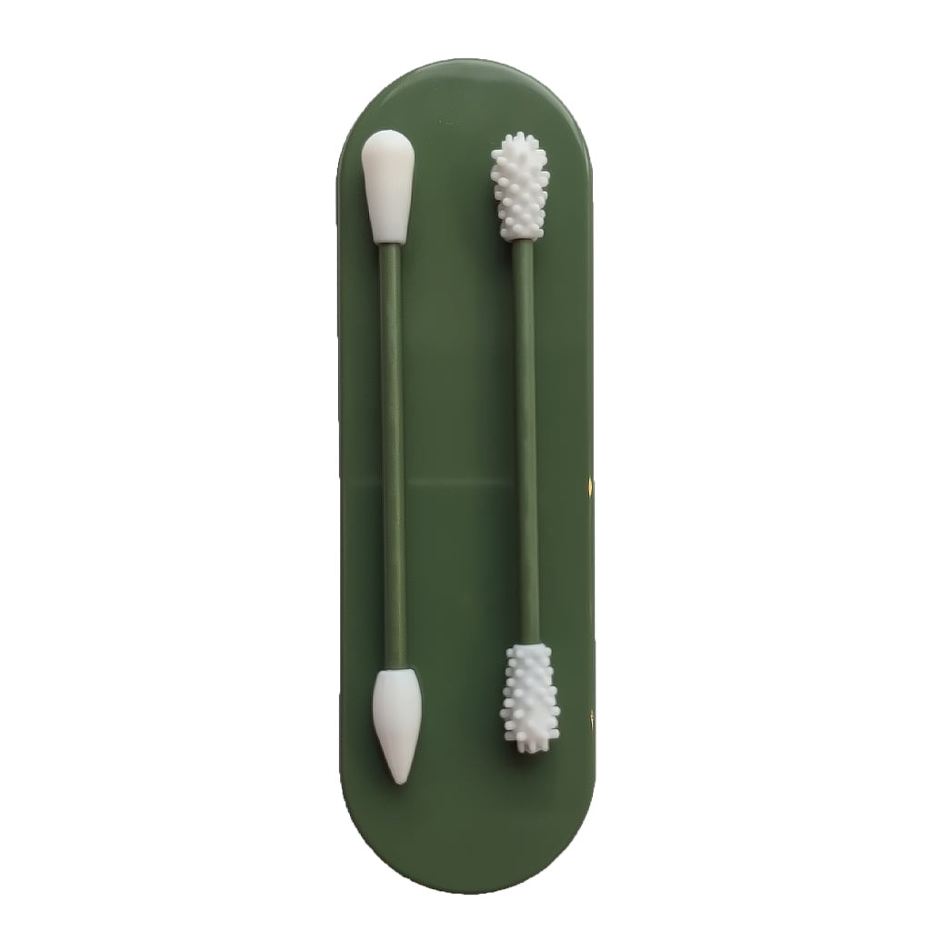 Reusable Ear/Make-Up Swab | 2 PCS Silicone Swabs with Case