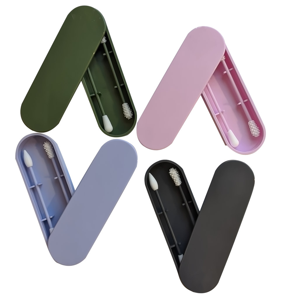 Reusable Ear/Make-Up Swab | 2 PCS Silicone Swabs with Case
