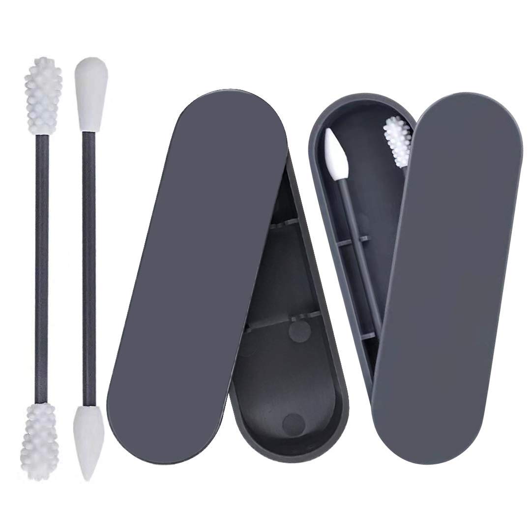 Reusable Ear/Make-Up Swab | 2 PCS Silicone Swabs with Case