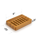 wooden soap dish - slatted - rectangular