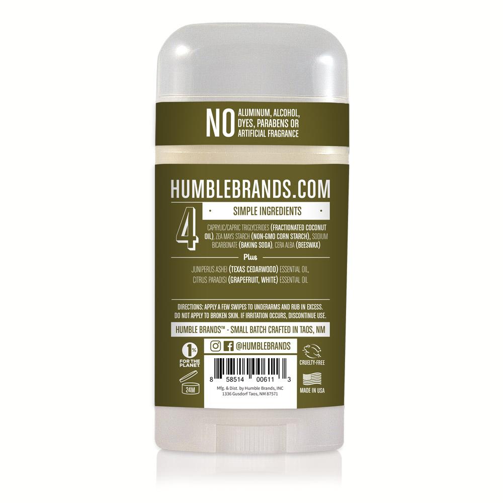 Humble all natural deodorant - texas cedarwood & grapefruit