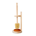 wooden bathroom toilet bowl brush and holder